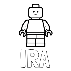 Online izdelana pobarvanka - Pobarvanka imena IRA in pobarvanka LEGO figurice fanta