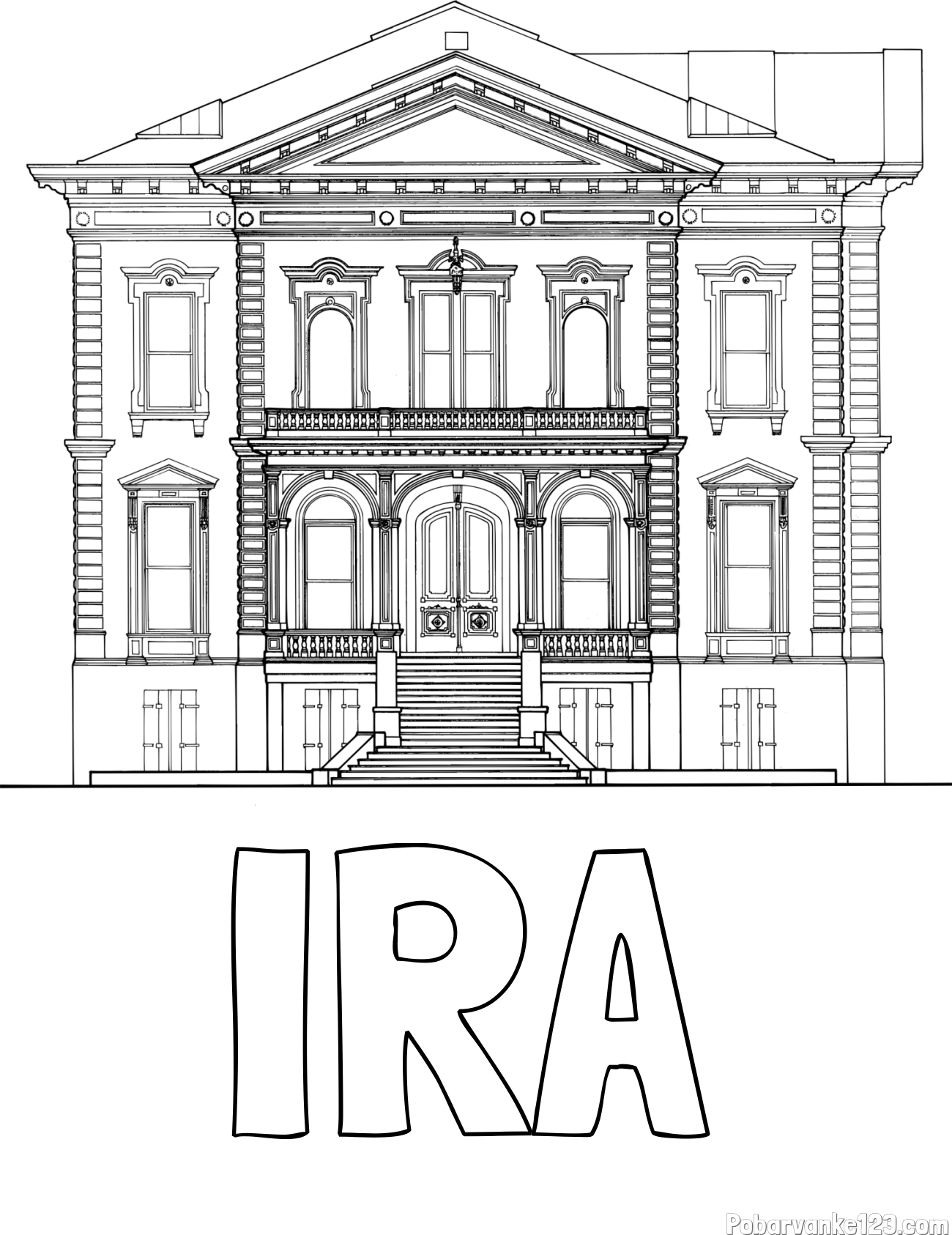 Pobarvanka imena IRA in pobarvanka palače