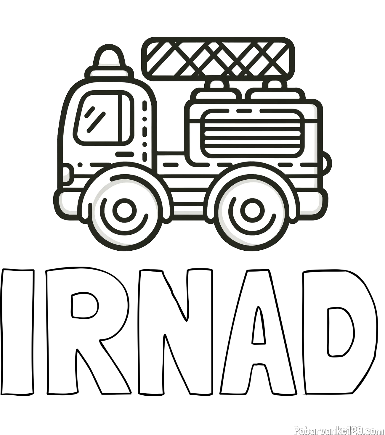 Pobarvanka imena IRNAD in pobarvanka gasilski avto