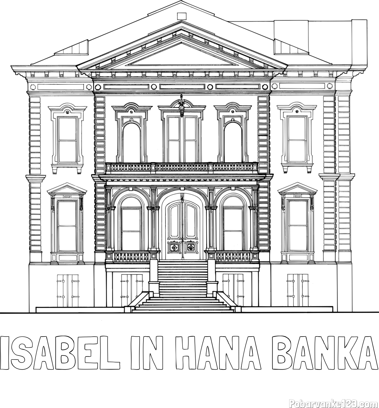 Pobarvanka imena ISABEL IN HANA BANKA in pobarvanka palače