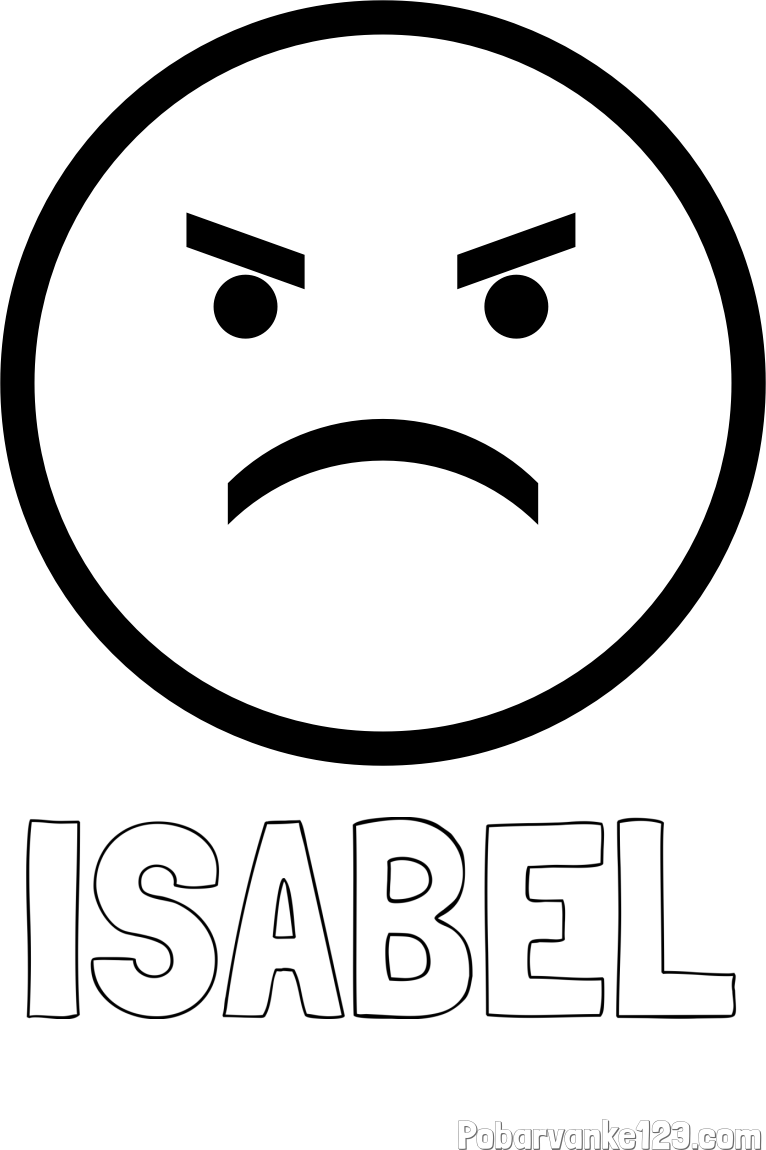 Pobarvanka imena ISABEL in pobarvanka jeznega smeškota