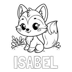 Online izdelana pobarvanka - Pobarvanka imena ISABEL in pobarvanka lisičke