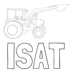 Online izdelana pobarvanka - Pobarvanka imena ISAT in traktor 2