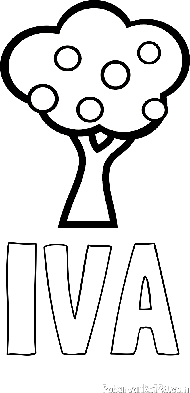 Pobarvanka imena IVA in pobarvanka jablane