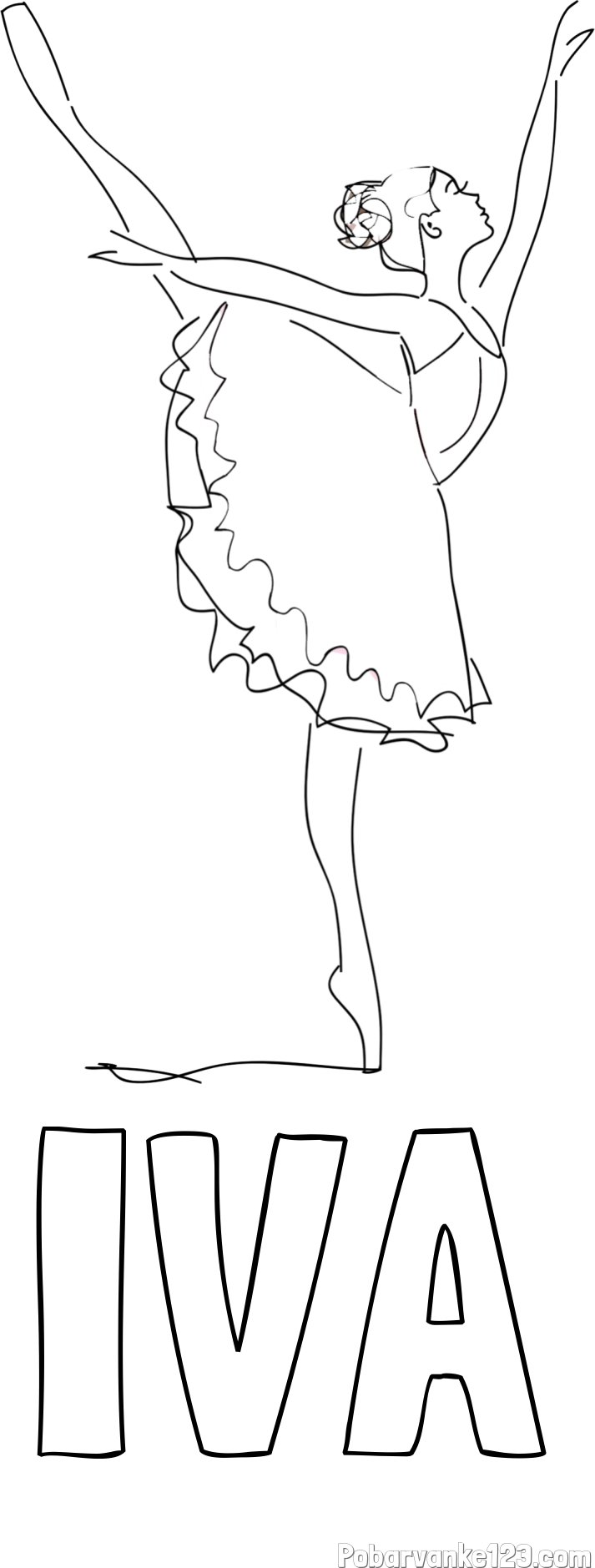 Pobarvanka imena IVA in pobarvanka ljubke baletke