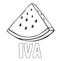 Pobarvanka imena IVA in pobarvanka lubenice