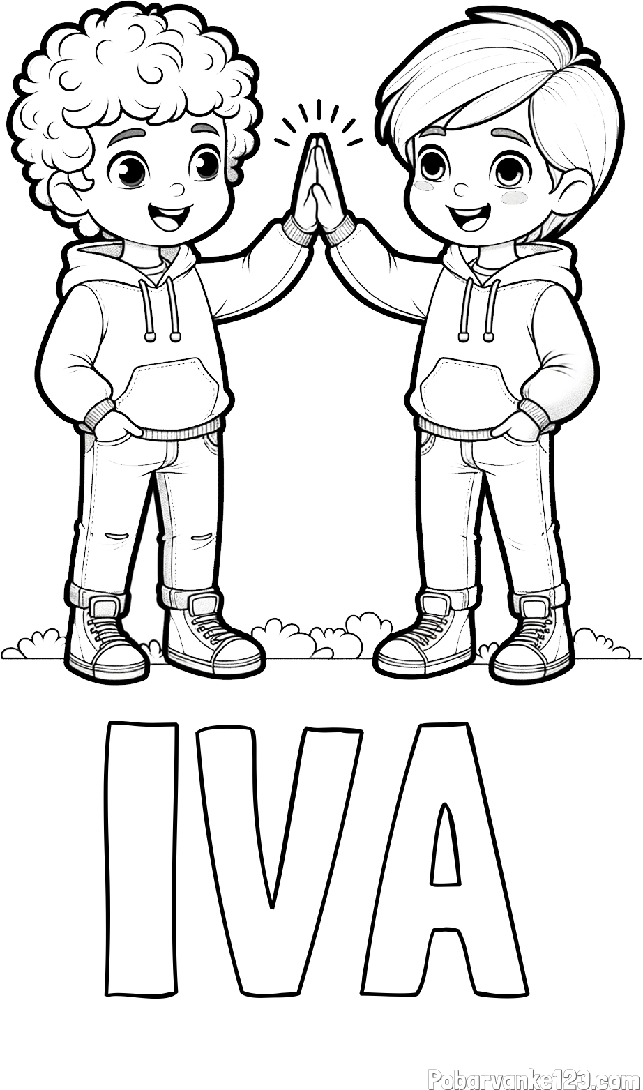 Pobarvanka imena IVA in pobarvanka prijatlejev