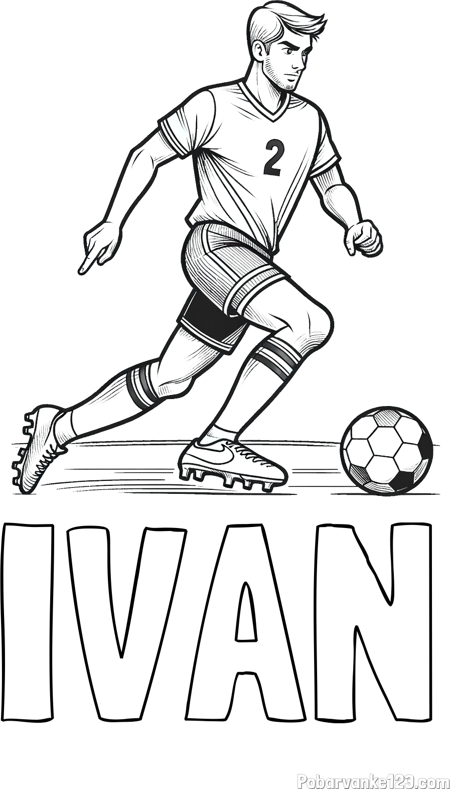 Pobarvanka imena IVAN in pobarvanka nogometaša