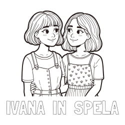 Online izdelana pobarvanka - Pobarvanka imena IVANA  IN  SPELA in pobarvanka dveh najboljših prijateljic