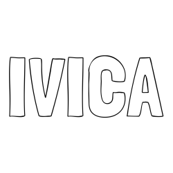 Online izdelana pobarvanka - Pobarvanka imena IVICA