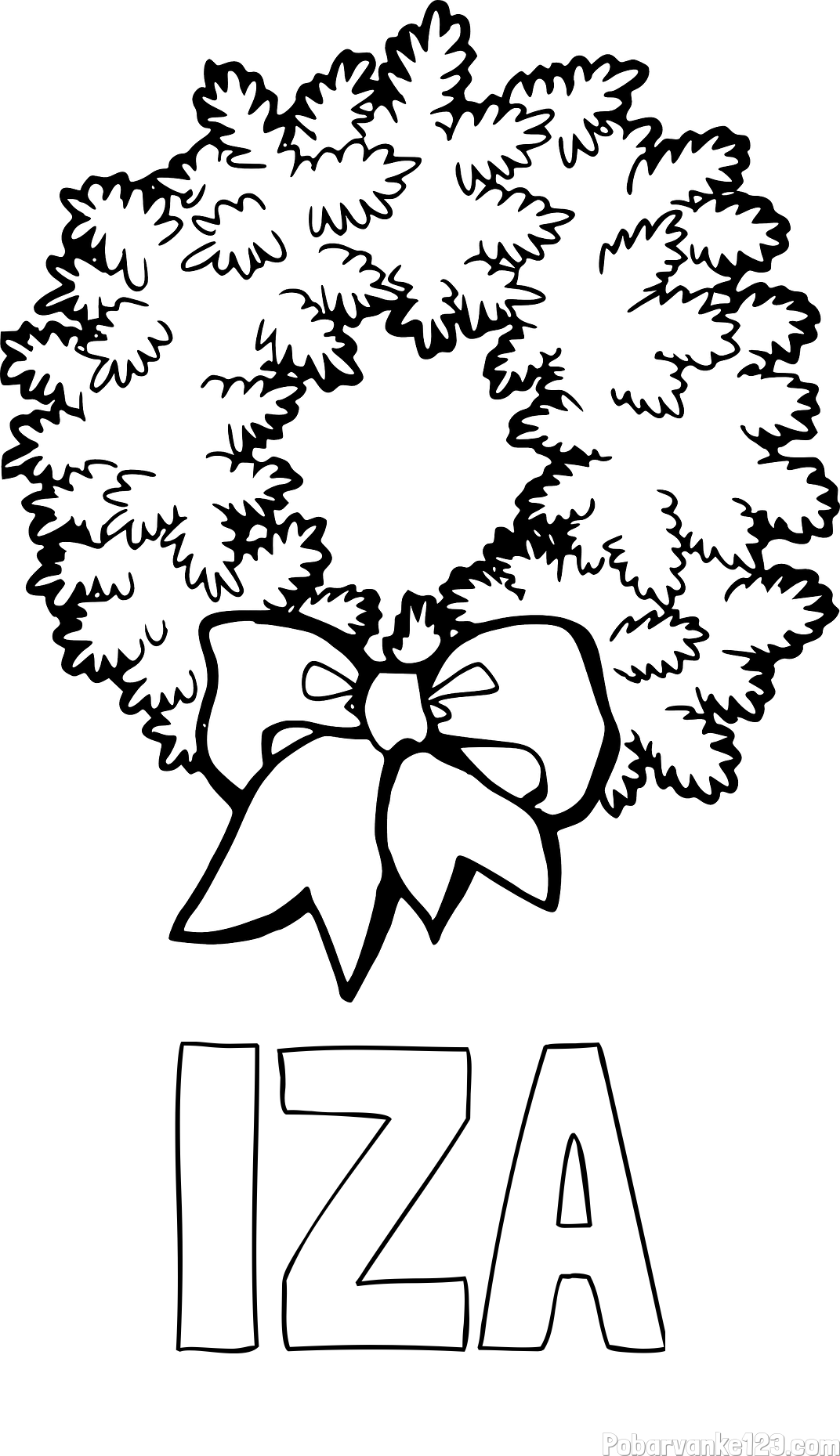 Pobarvanka imena IZA in adventni venček