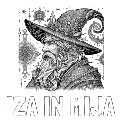 Online izdelana pobarvanka - Pobarvanka imena IZA IN MIJA in Čudovita pobarvanka čarovnika