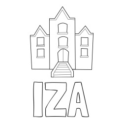 Online izdelana pobarvanka - Pobarvanka imena IZA in pobarvanka šole