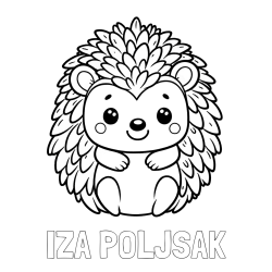 Online izdelana pobarvanka - Pobarvanka imena IZA POLJŠAK in pobarvanka prikupnega ježa