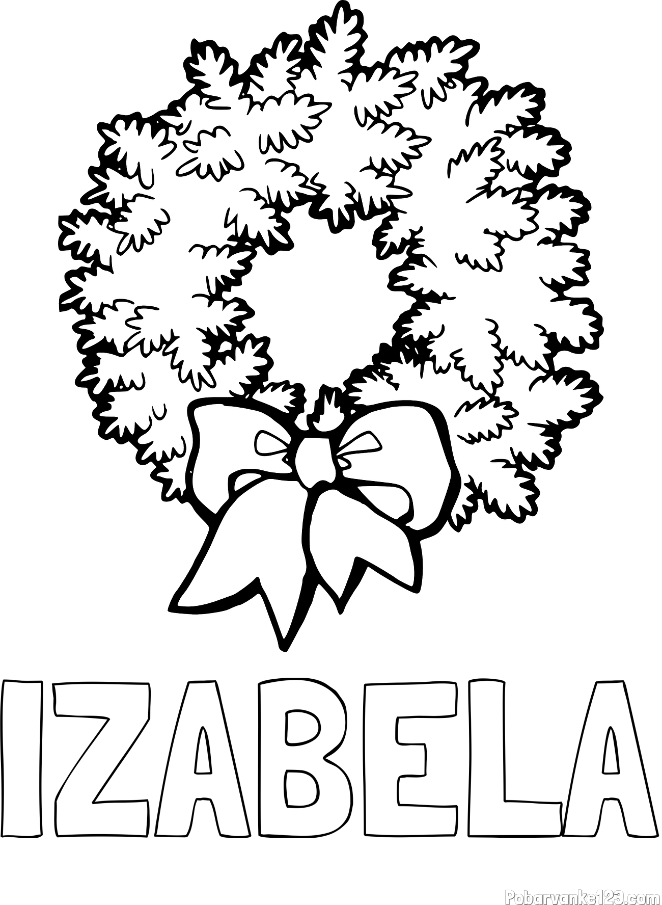 Pobarvanka imena IZABELA in adventni venček