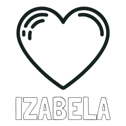 Pobarvanka imena IZABELA in pobarvanka lepega srčka