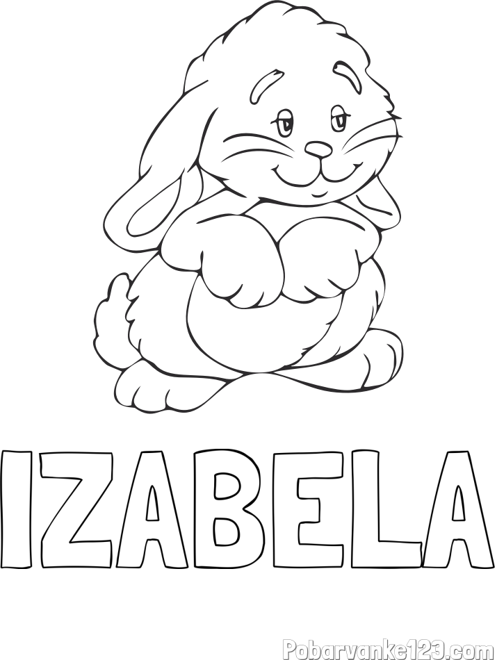 Pobarvanka imena IZABELA in pobarvanka zajčka