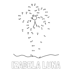 Online izdelana pobarvanka - Pobarvanka imena IZABELA LUNA in Črtna pobarvanka cvetlice