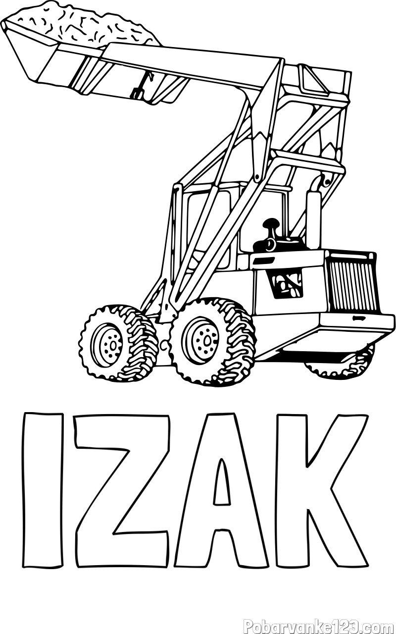 Pobarvanka imena IZAK in pobarvanka velikega traktorja