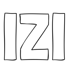 Online izdelana pobarvanka - Pobarvanka imena IZI