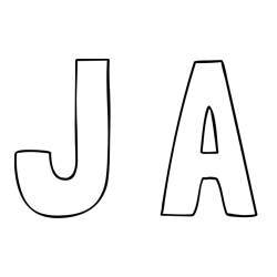 Online izdelana pobarvanka - Pobarvanka imena J A