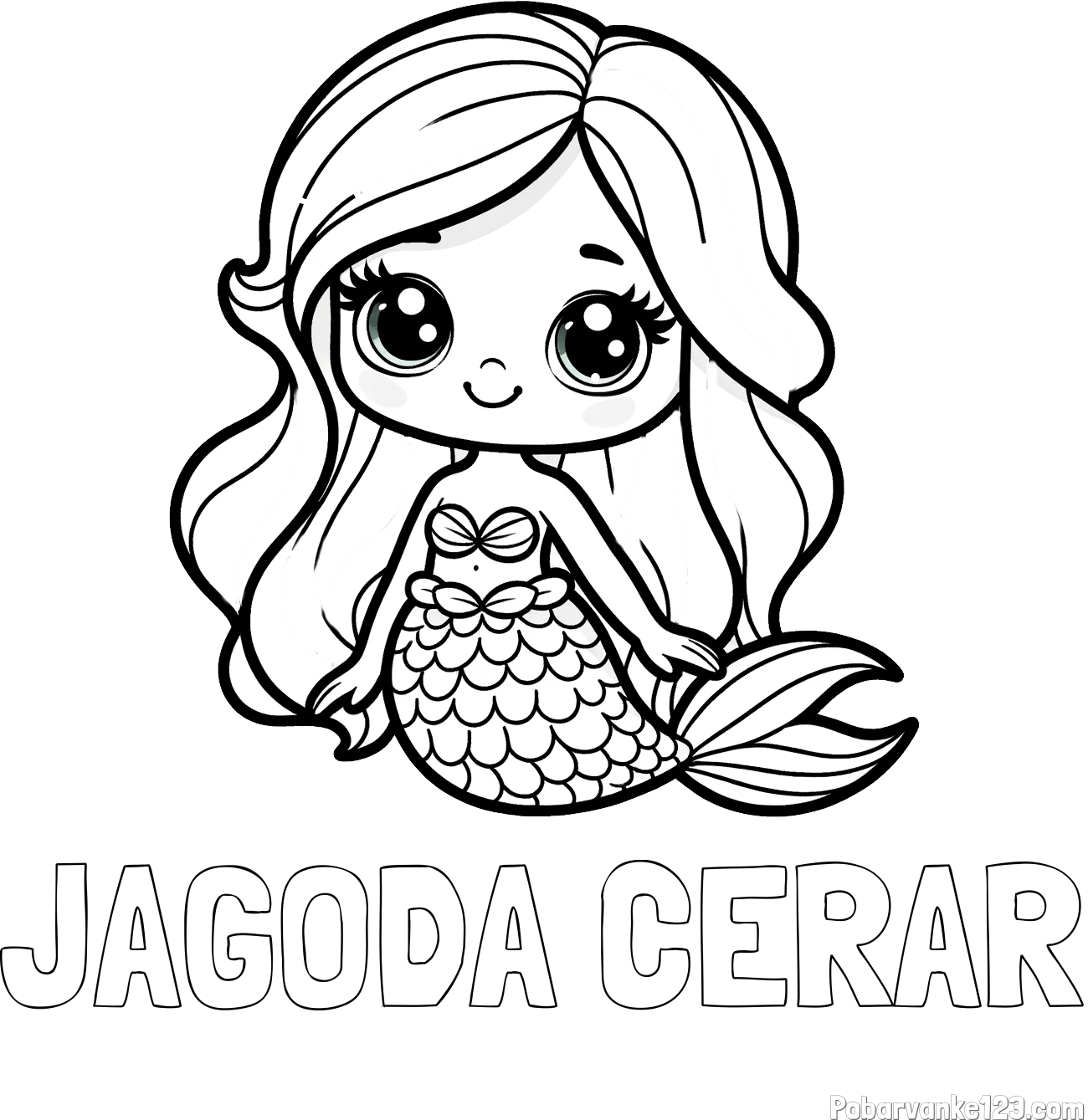 Pobarvanka imena JAGODA CERAR in pobarvanka prikupne morske deklice