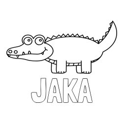 Pobarvanka imena JAKA in krokodilčka