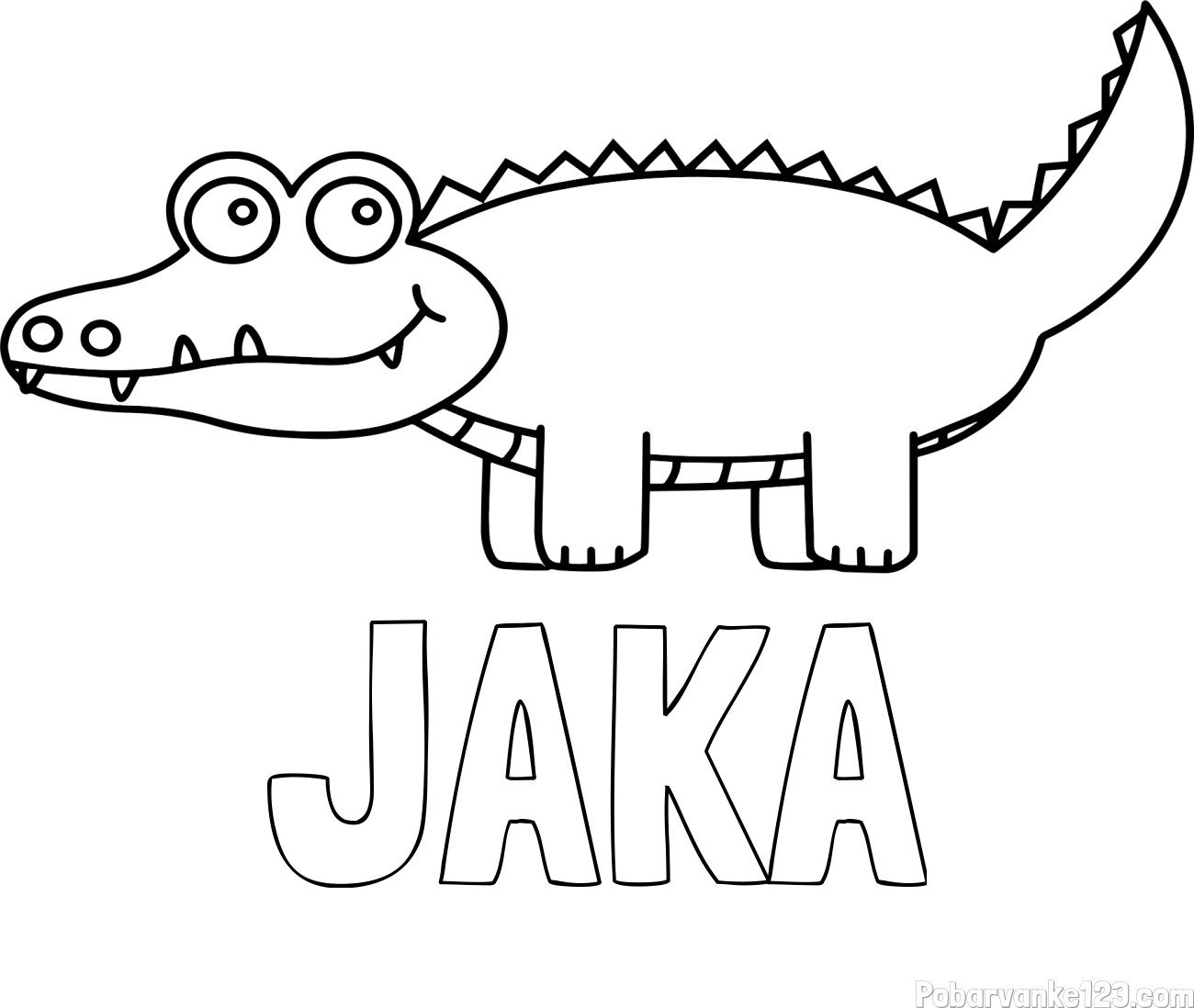 Pobarvanka imena JAKA in krokodilčka