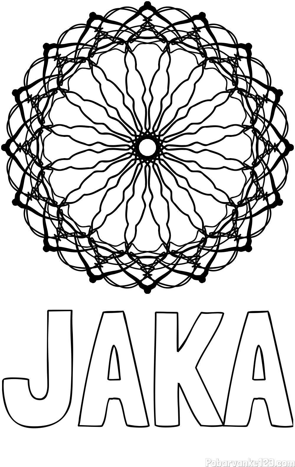 Pobarvanka imena JAKA in madale