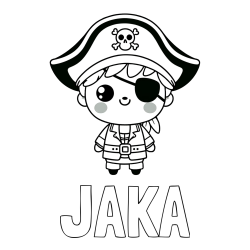 Pobarvanka imena JAKA in pobarvanka ljubkega gusarja
