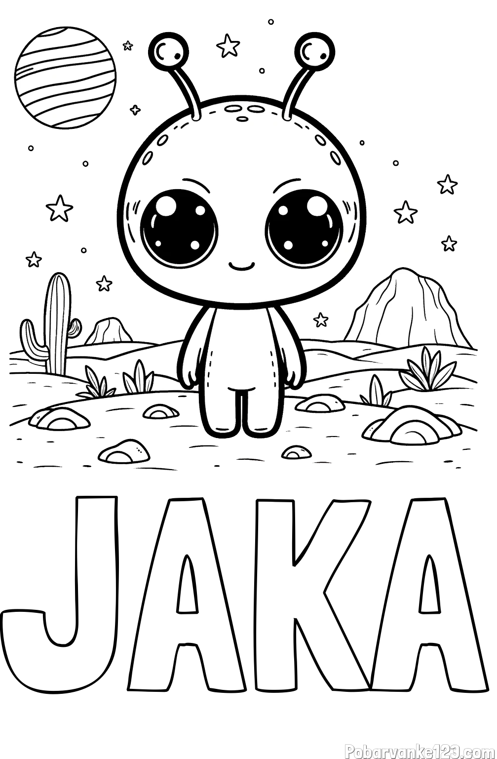 Pobarvanka imena JAKA in pobarvanka marsovca