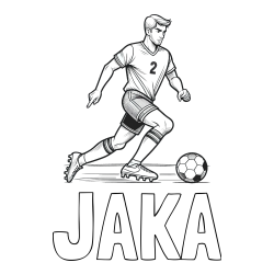 Pobarvanka imena JAKA in pobarvanka nogometaša