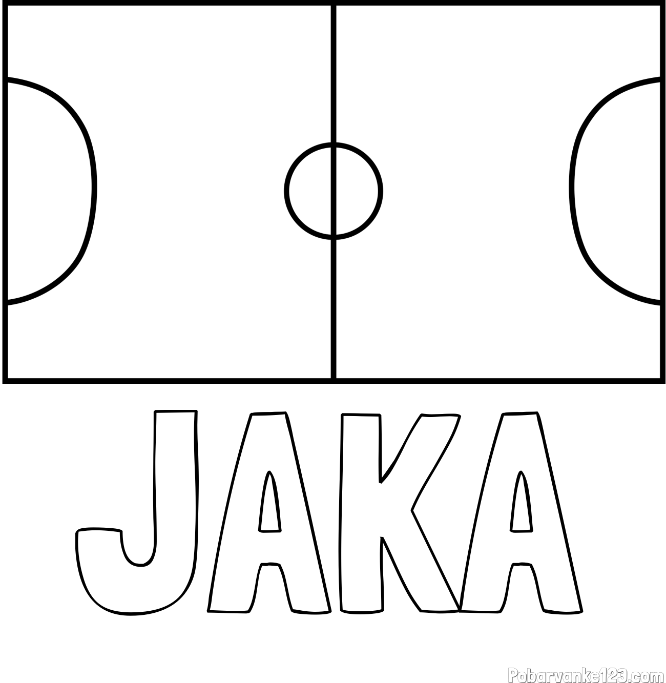 Pobarvanka imena JAKA in pobarvanka nogometnega igrišča