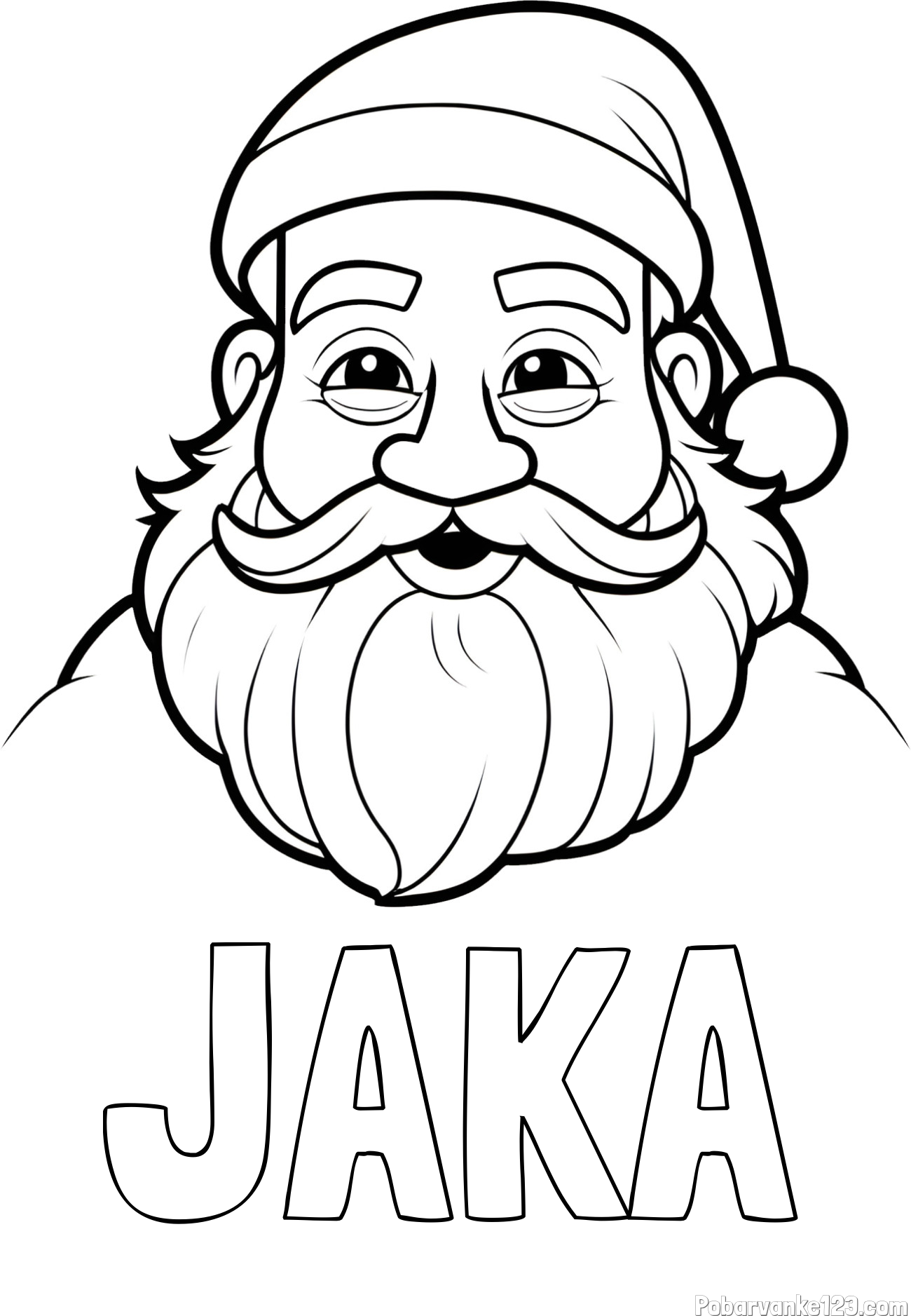 Pobarvanka imena JAKA in pobarvanka utrujenega Božička