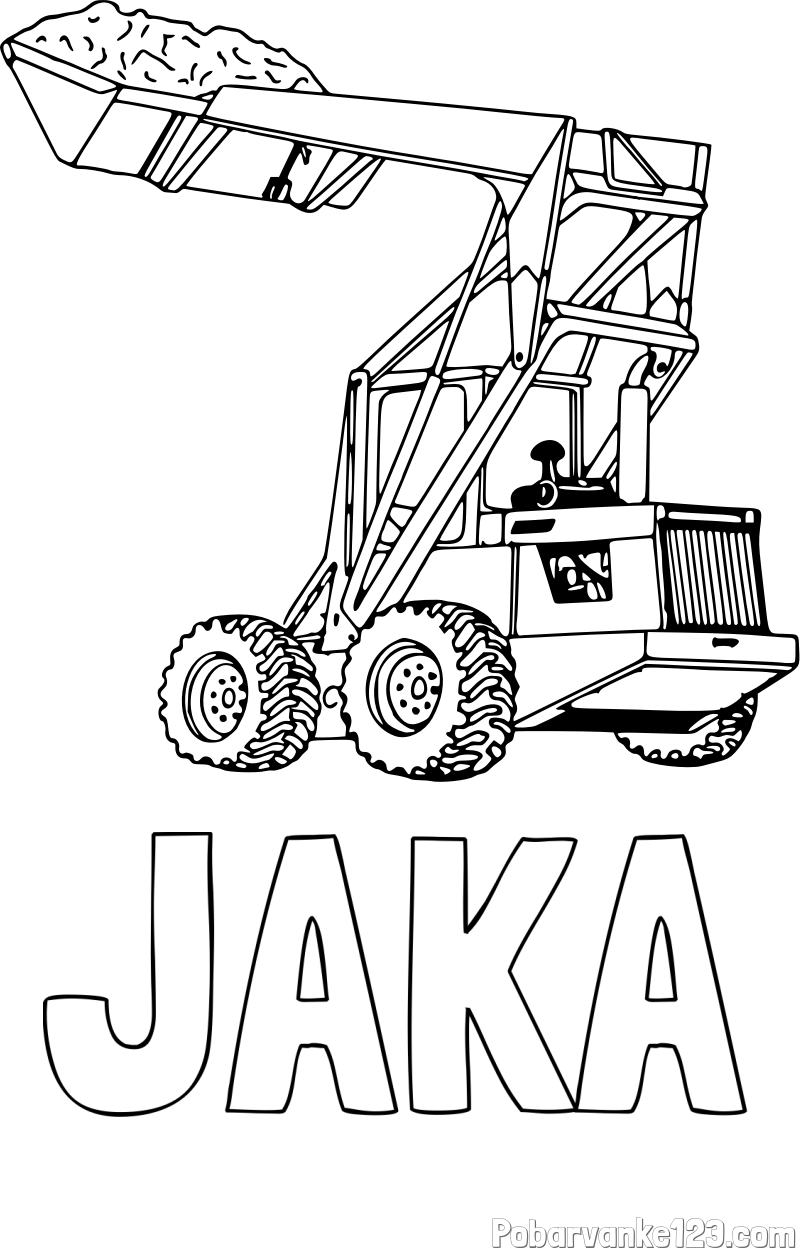 Pobarvanka imena JAKA in pobarvanka velikega traktorja