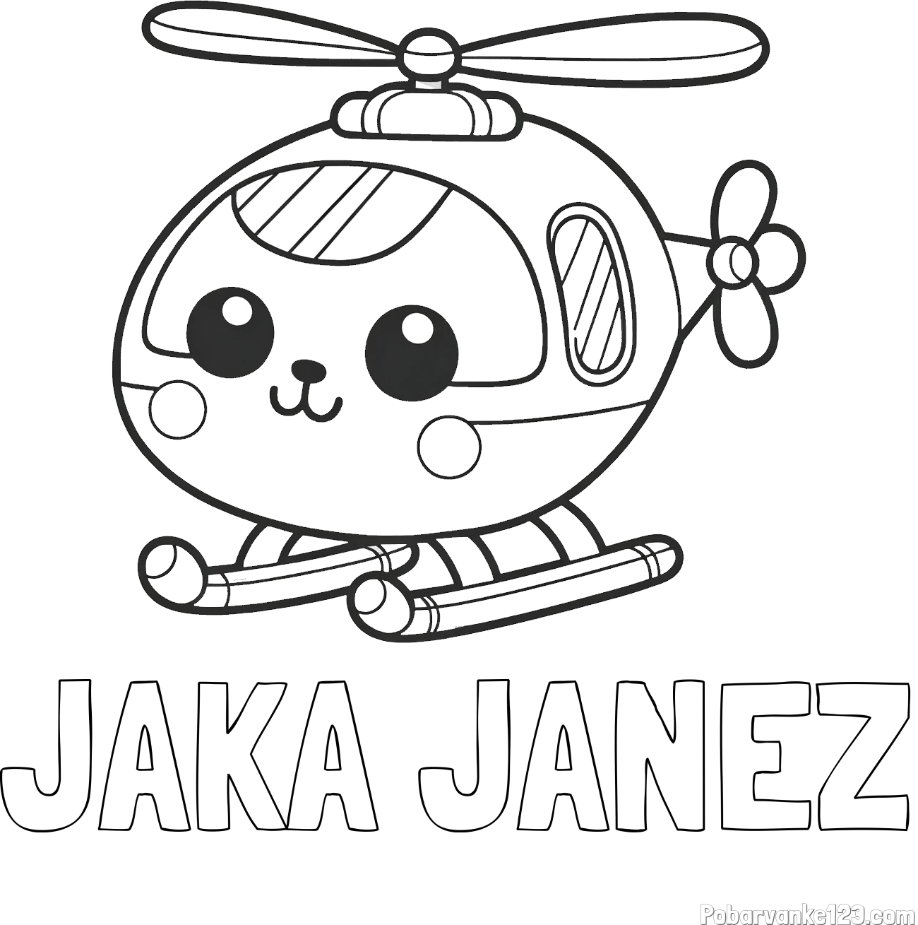 Pobarvanka imena JAKA JANEZ in otroška pobarvanka helikopterja
