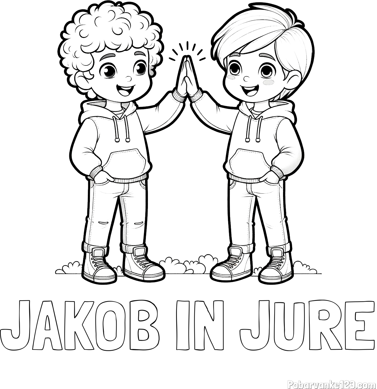Pobarvanka imena JAKOB IN JURE in pobarvanka prijatlejev
