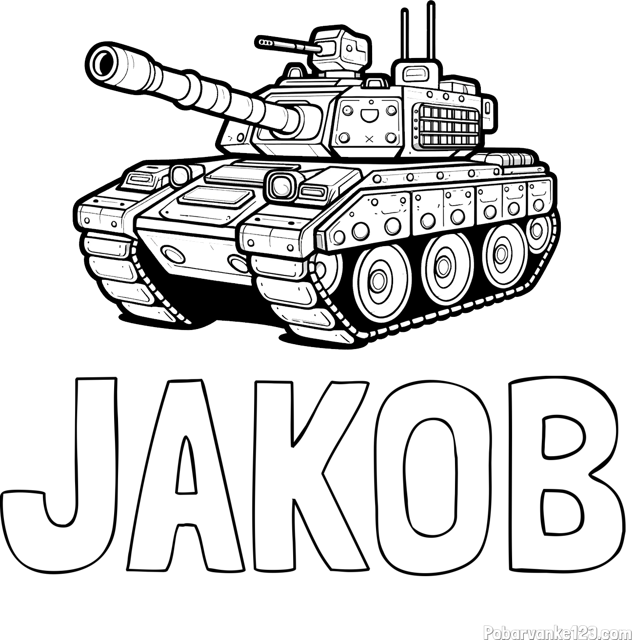 Pobarvanka imena JAKOB in pobarvanka tanka