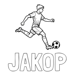 Online izdelana pobarvanka - Pobarvanka imena JAKOP in pobarvanka nogometaša v napadu