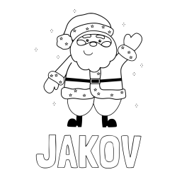 Online izdelana pobarvanka - Pobarvanka imena JAKOV in pobarvanka božička