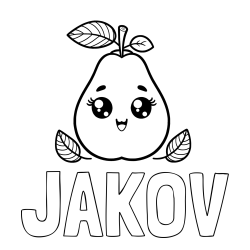 Online izdelana pobarvanka - Pobarvanka imena JAKOV in pobarvanka hruške
