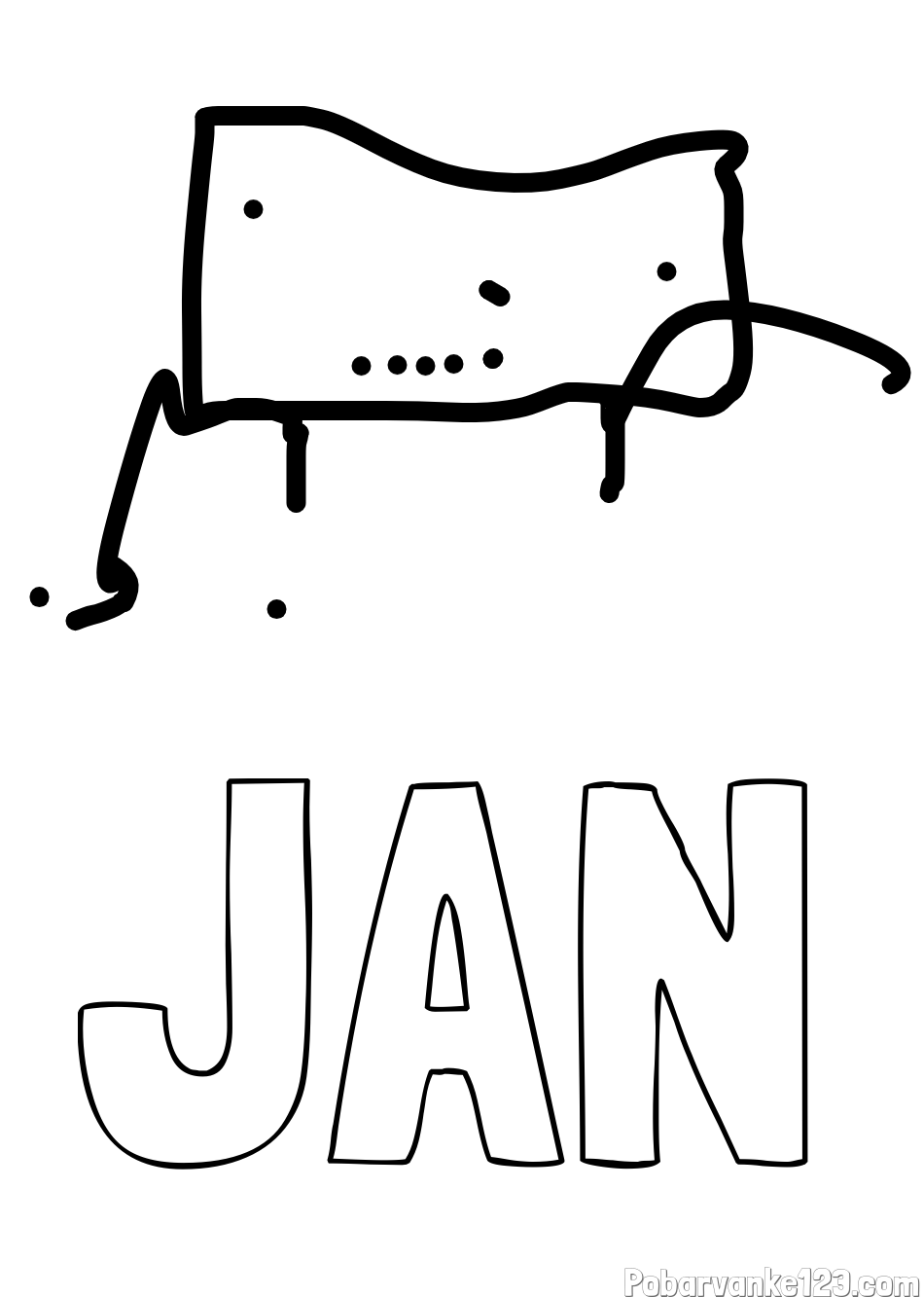 Pobarvanka imena JAN in APT APT