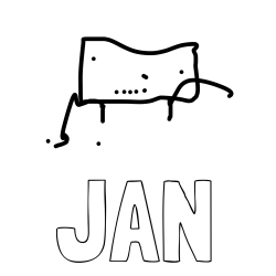 Online izdelana pobarvanka - Pobarvanka imena JAN in APT APT