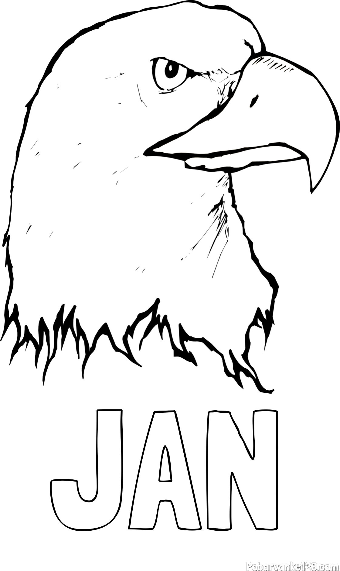 Pobarvanka imena JAN in pobarvanka orlove glave