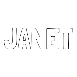 Online izdelana pobarvanka - Pobarvanka imena JANET