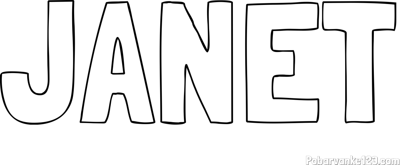 Pobarvanka imena JANET