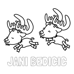 Online izdelana pobarvanka - Pobarvanka imena JANI BEDIČIČ in jelenčka