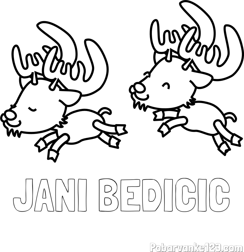 Pobarvanka imena JANI BEDIČIČ in jelenčka