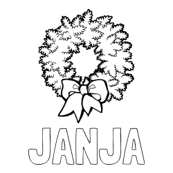 Pobarvanka imena JANJA in adventni venček