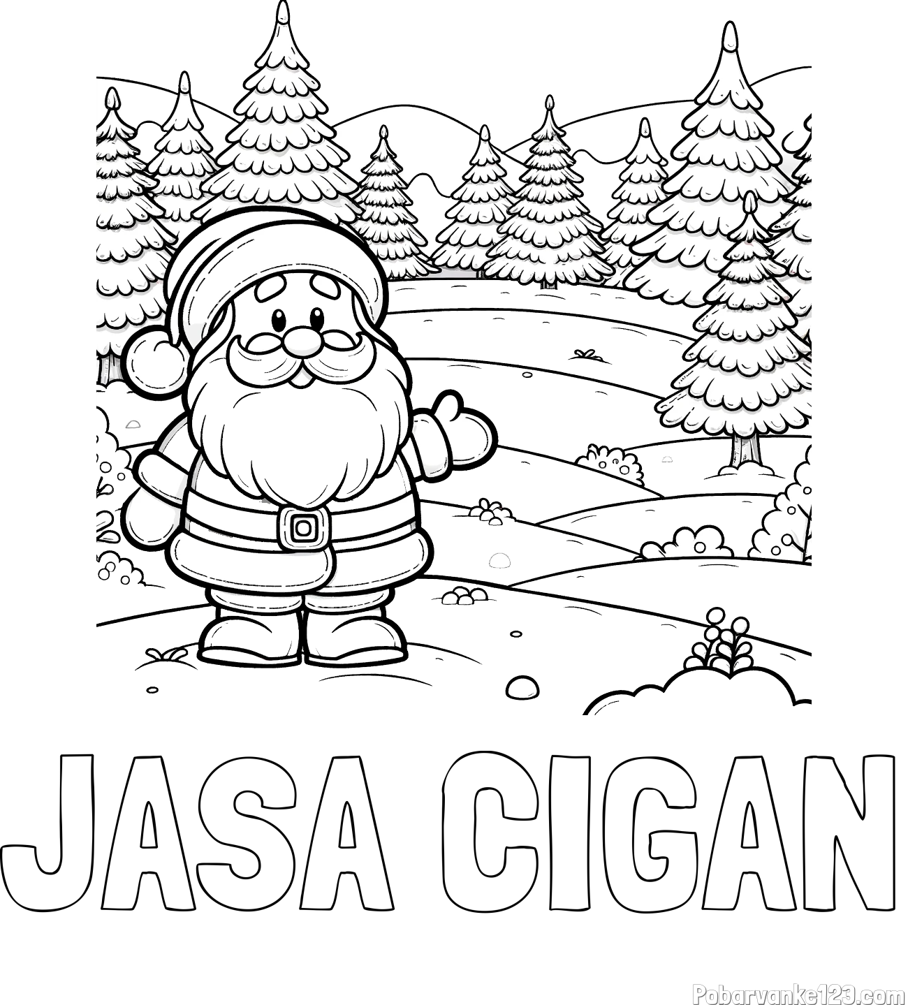 Pobarvanka imena JAŠA CIGAN in pobarvanka Božička v naravi